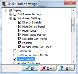 Select Profile Settings to Save